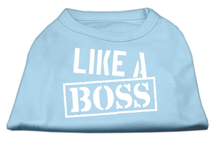 Like a Boss Screen Print Shirt Baby Blue Lg